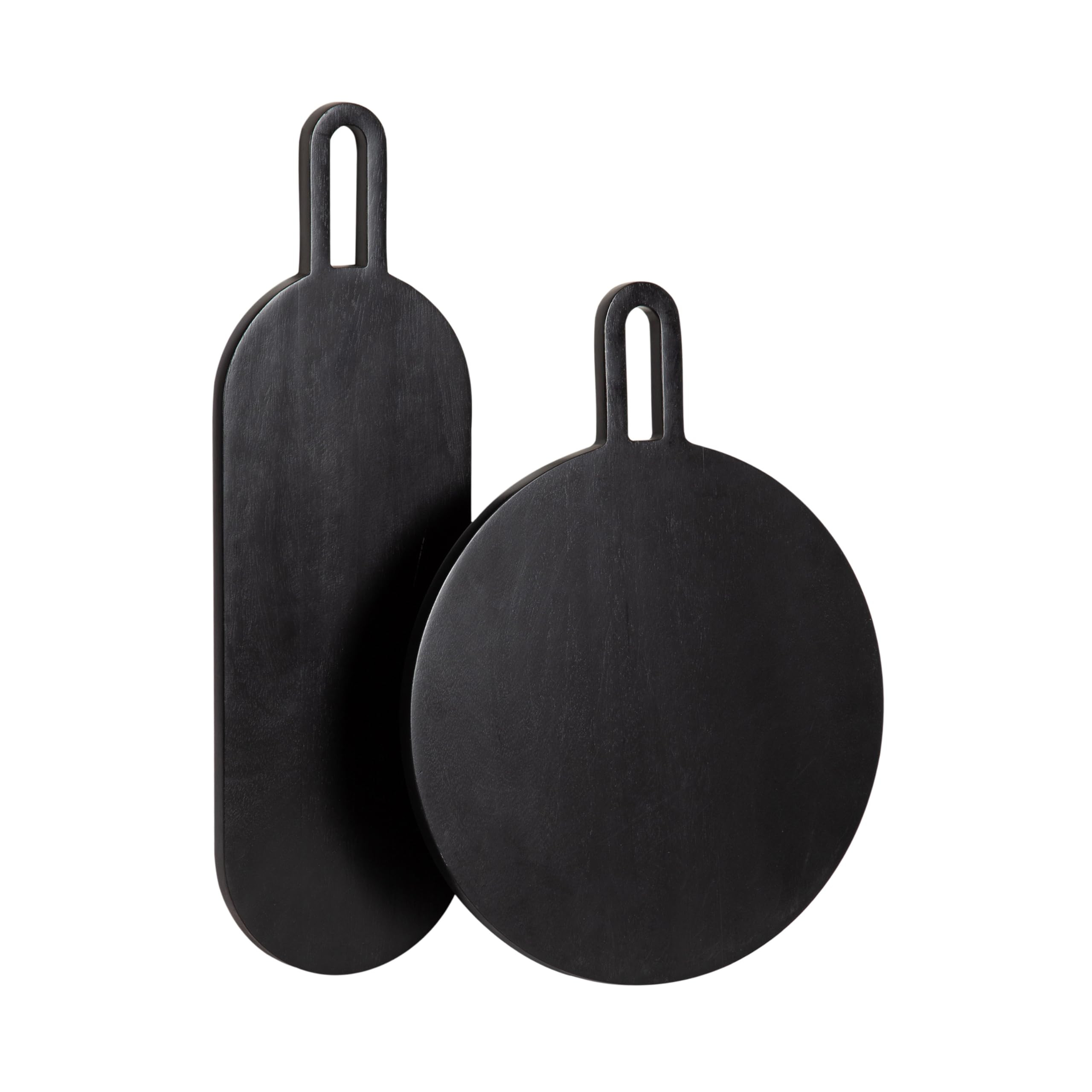 Kate and Laurel Staven Transitional Two-Piece Serving Boards Set, 7 x 22 and 14 x 18, Black, Mode... | Amazon (US)