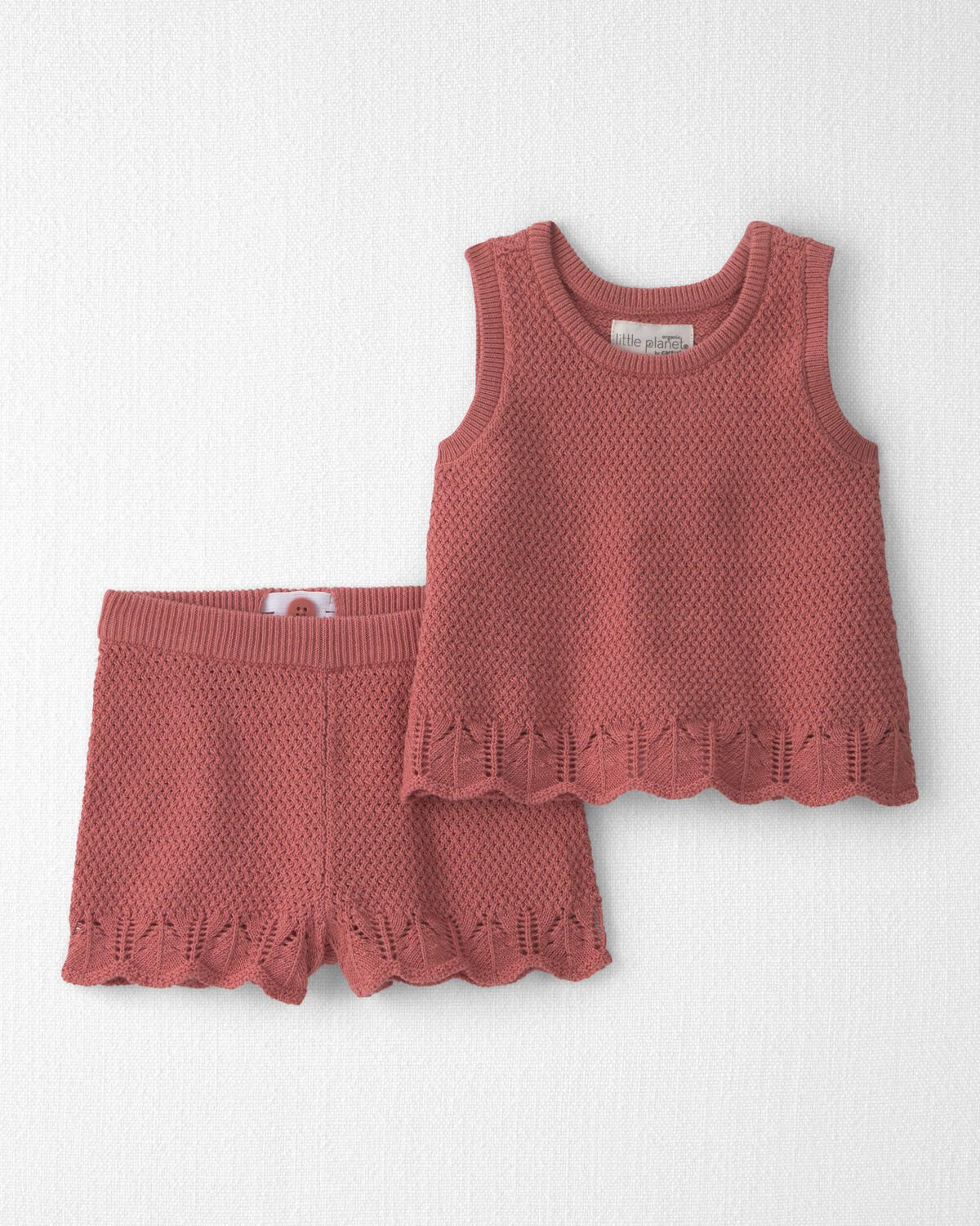 Baby Girl 2-Piece Organic Cotton Knit Top & Short Set | Carter's Inc