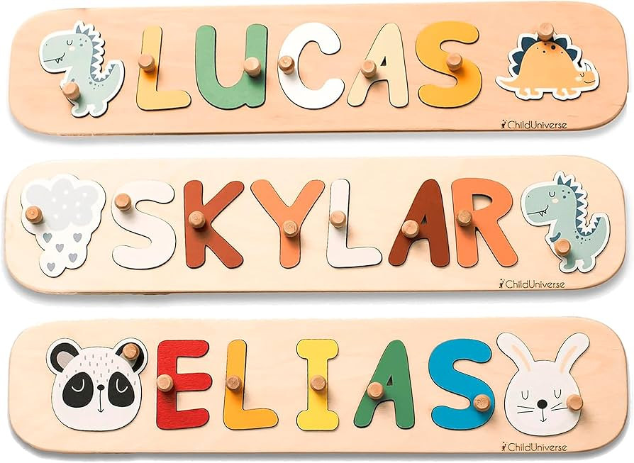 Wooden Name Puzzle for Kids Personalized Gifts Custom Name Puzzle Baby for Toddlers 1-3 Years Old... | Amazon (US)