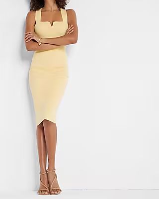 Body Contour Cross Back V-wire Midi Dress | Express