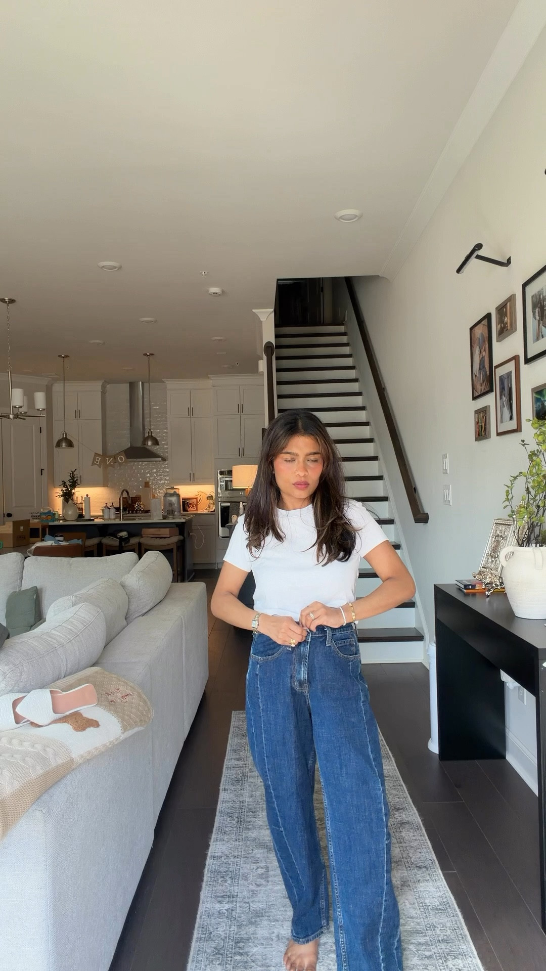 Petite mom effortless and comfortable outfit

Wearing xs in grey short lightweight trenchcoat 

Wearing 0 short/petite in barrel jeans 

#LTKootd #LTKPetite #LTKgrwm