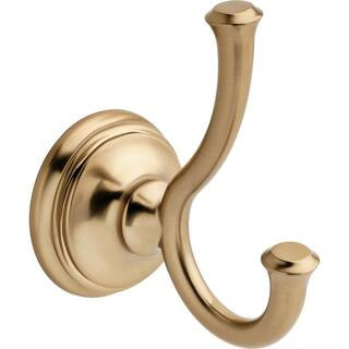 Cassidy Wall Mount J-Hook Towel Hook Bath Hardware Accessory in Champagne Bronze | The Home Depot