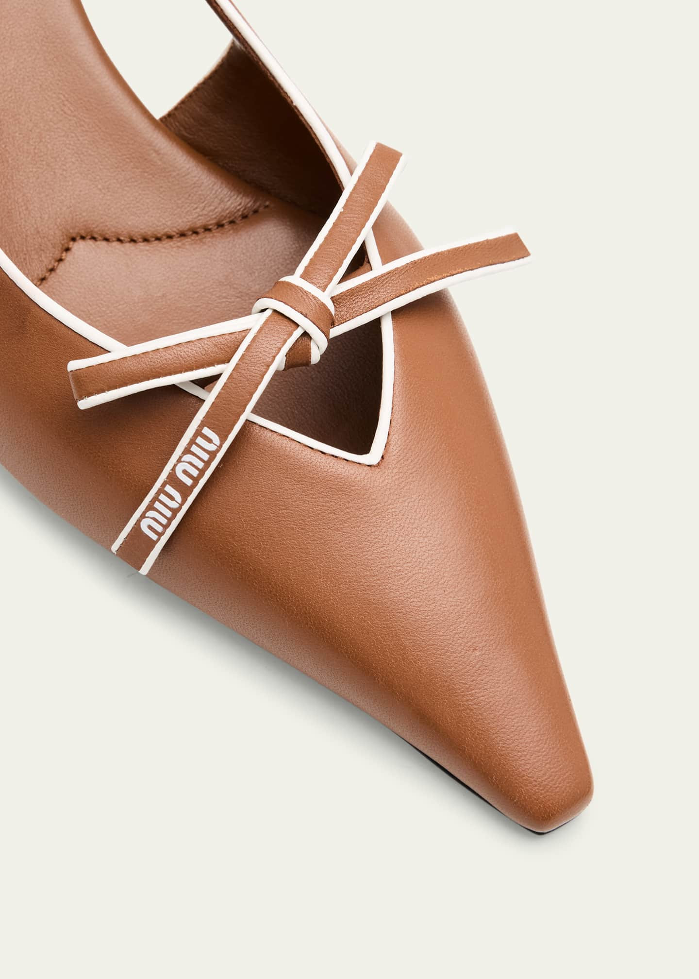 Miu Miu Nappa Leather Bow Slingback Pumps | Bergdorf Goodman