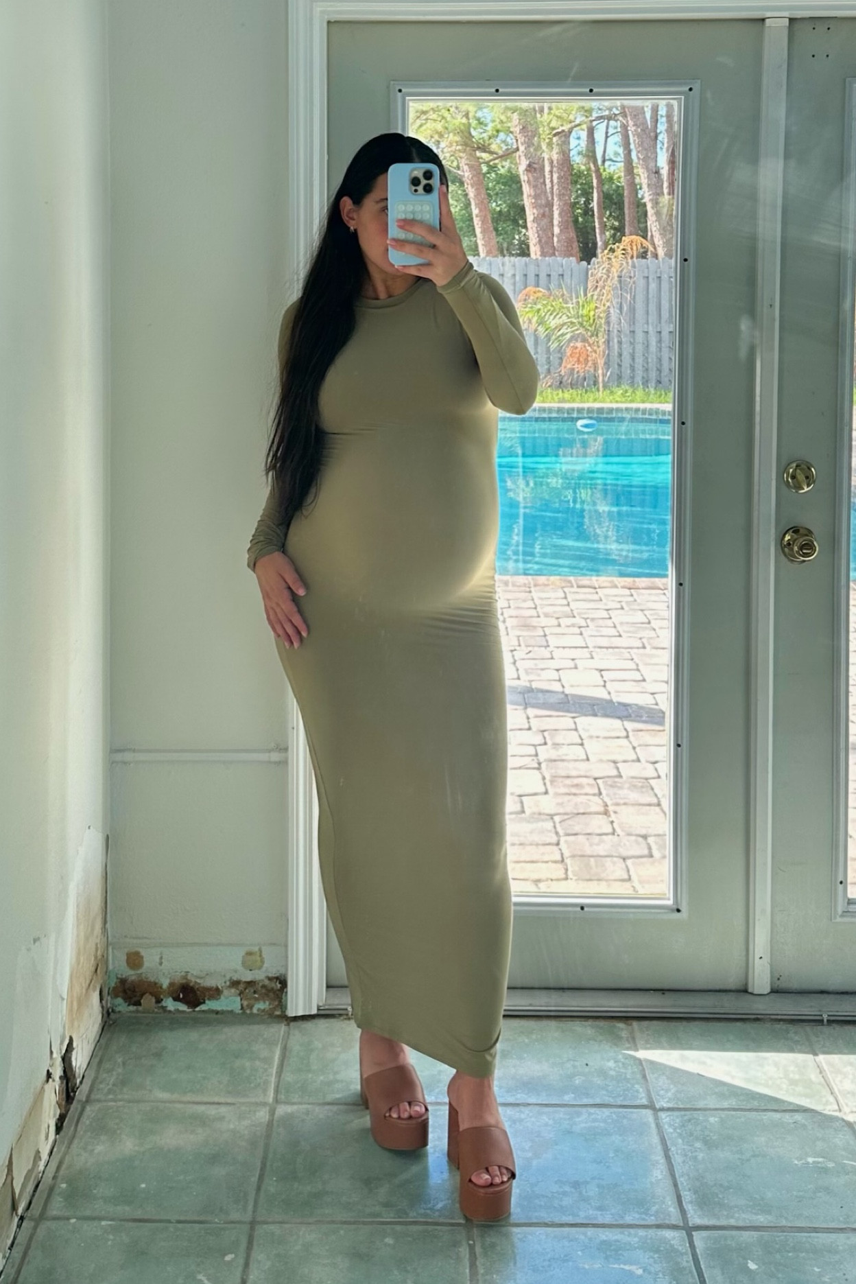 obsessed with my latest skims haul - wearing a size medium 9 months pregnant, could’ve gone for a large for a comfier fit around the bump but otherwise love this dress 

pregnancy style | maternity dress | fall outfit | maxi dress | Skims | bodycon dress | autumn style inspo 

#LTKSeasonal #LTKfindsunder100 #LTKbump