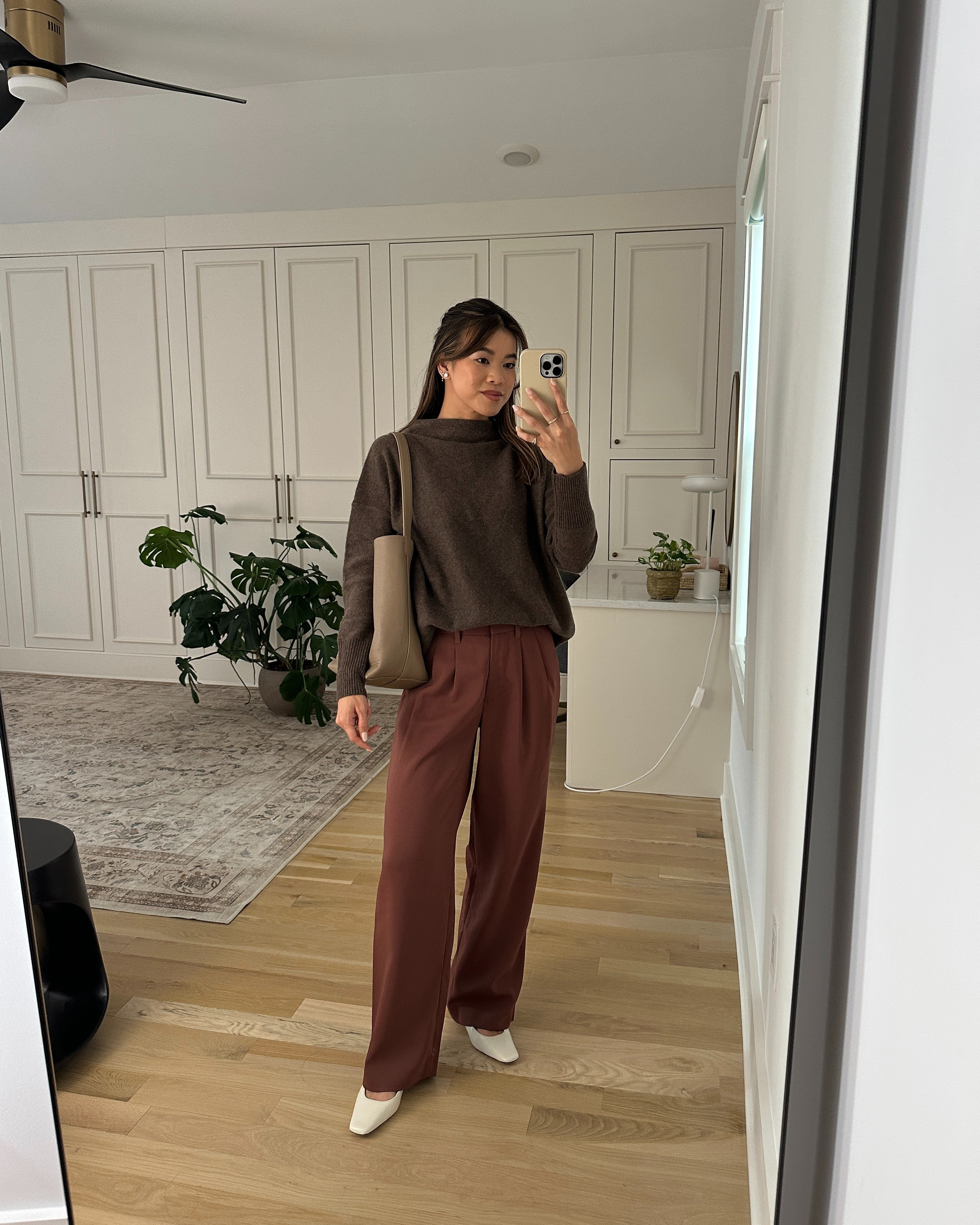 The perfect petite pleated trouser from @Quince. They have so many great pant options for fall!

Sizing info:
-Quince Mongolian Cashmere Funnel Neck Sweater (Size XS in Brown)
-Quince Stretch Crepe Pleated Wide Leg Pant (Size 0 short)

petite fashion, get dressed with me, outfit inspiration, ootd, nashville outfit, Nashville influencer, petite style, vacation style, casual outfits, mom style, petite pants, fall outfits, fall outfit info, fall pants, fall outfit idea, fall top, fall sweater, fall shoes, quince, summer top, fall sweater, pleated trouser, petite pleated trouser

#LTKgrwm #LTKSeasonal #LTKPetite