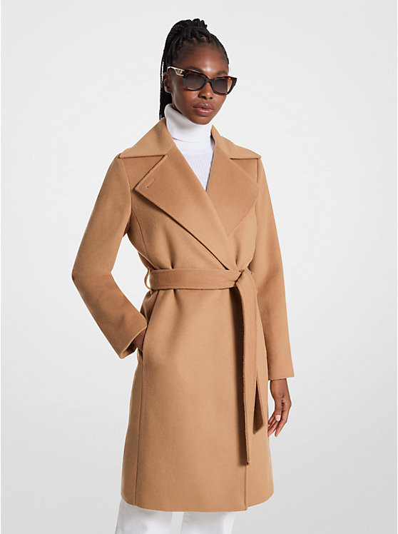 Wool Blend Wrap Coat | Michael Kors US