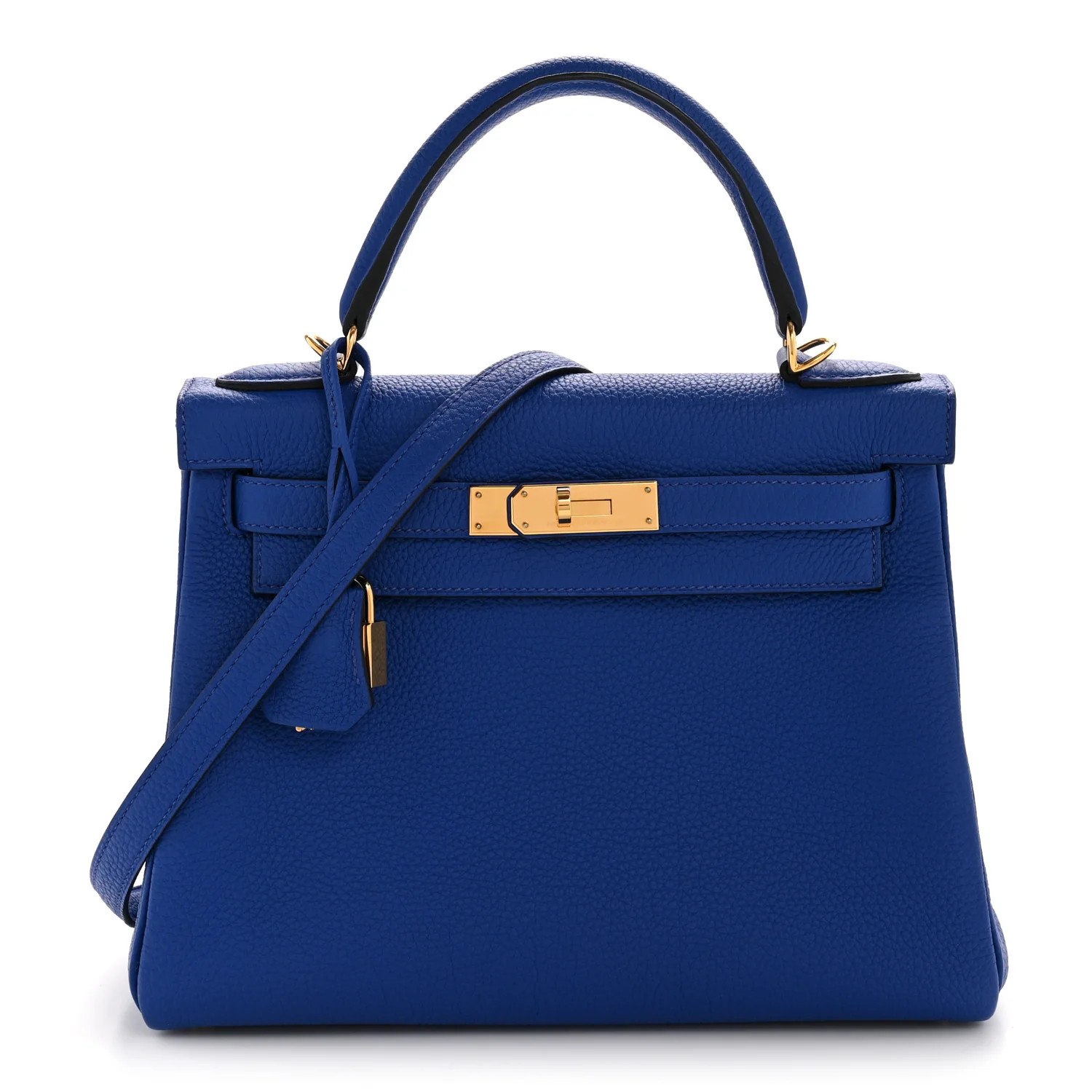 Togo Kelly Retourne 28 Bleu Royal | FASHIONPHILE (US)