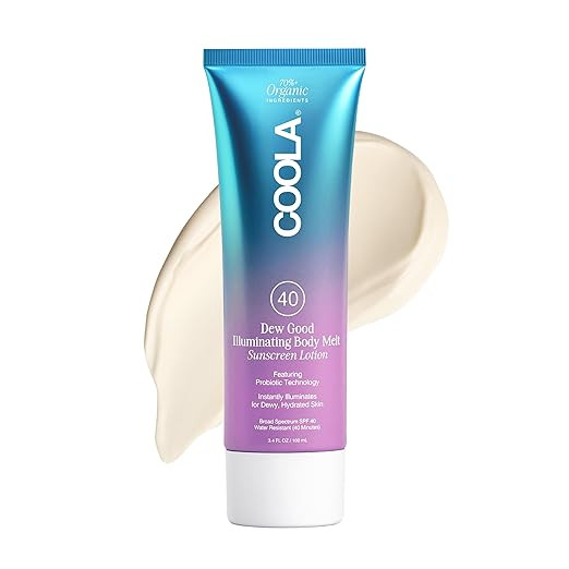 COOLA Organic Dew Good Illuminating Body Melt with SPF 40, Dermatologist Tested Sunscreen that In... | Amazon (US)