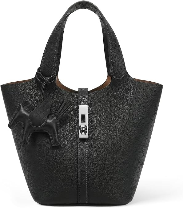 Tote Bag for Women Vegan Leather Bucket Purse for Women Top Handle Handbag Shoulder Bag with Deta... | Amazon (US)
