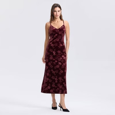 Women's Velvet Midi Slip Dress - A New Day™ | Target