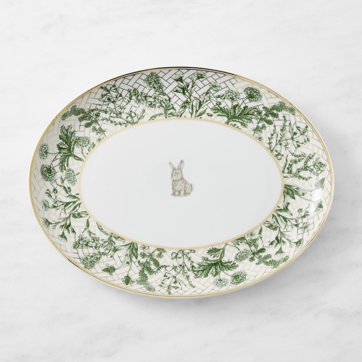 Garden Lattice Bunny Oval Platter | Williams-Sonoma