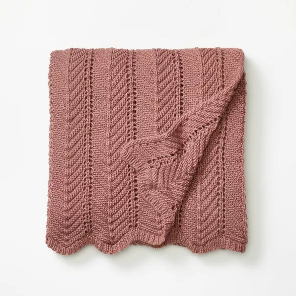 Herringbone Pointelle Throw Blanket - Threshold™ designed with Studio McGee | Target