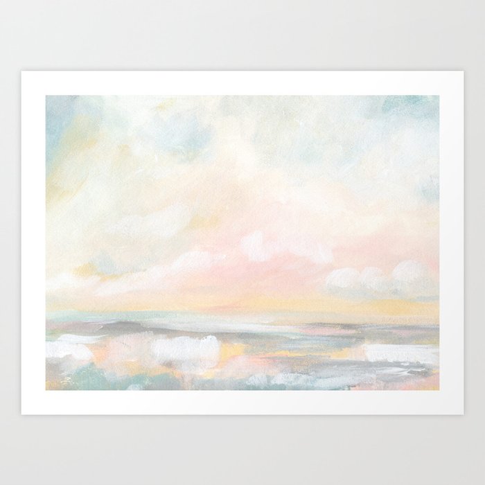 Rebirth - Pastel Ocean Seascape Art Print | Society6