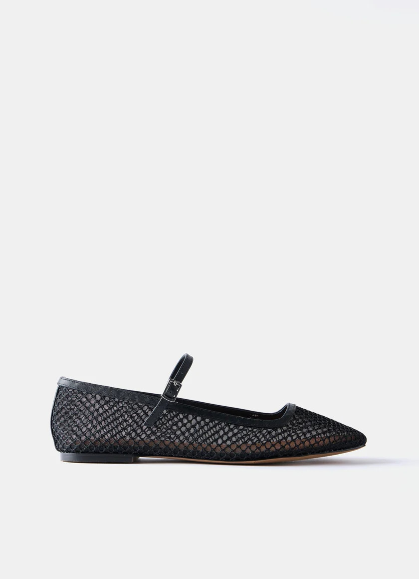 Black Mesh Ballet Pumps | Mint Velvet