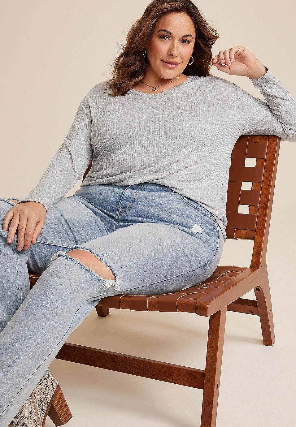 Plus Size 24/7 Victoria Long Sleeve Tee | Maurices