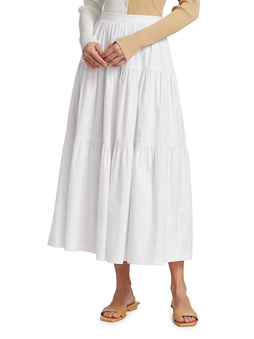 Sea Tiered Midi-Skirt | Saks Fifth Avenue