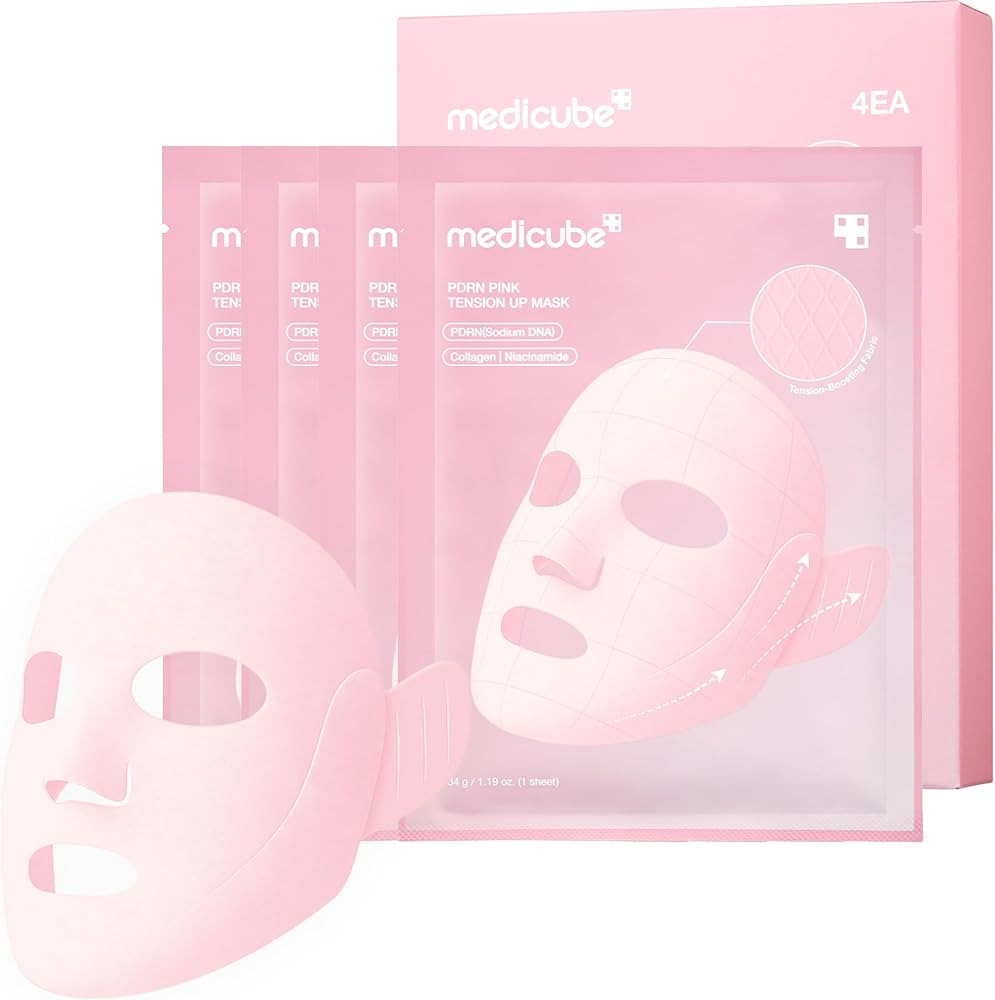 medicube PDRN Pink Tension Up Mask | 3-Step V-line Mask for Contoured-Looking Chin & Jawline | Fu... | Amazon (US)