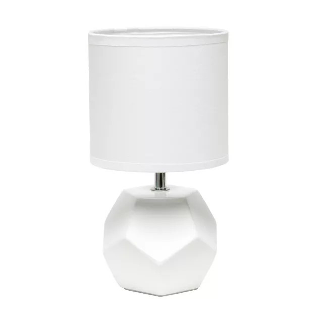 Round Prism Mini Table Lamp with Matching Fabric Shade White - Simple Designs | Target
