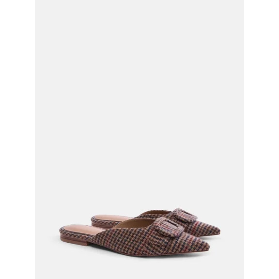 Free Assembly Women's Plaid Buckle Mules | Walmart (US)