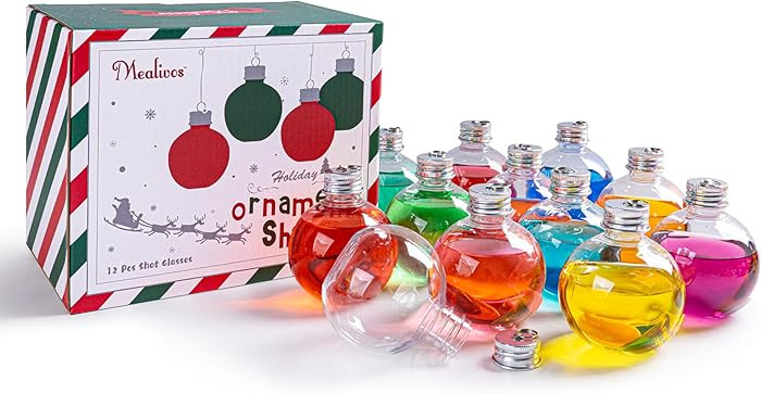 12 Pcs Clear Christmas Ornaments Balls, 150ml Reusable Christmas Shot Glasses, Fillable Plastic O... | Amazon (US)