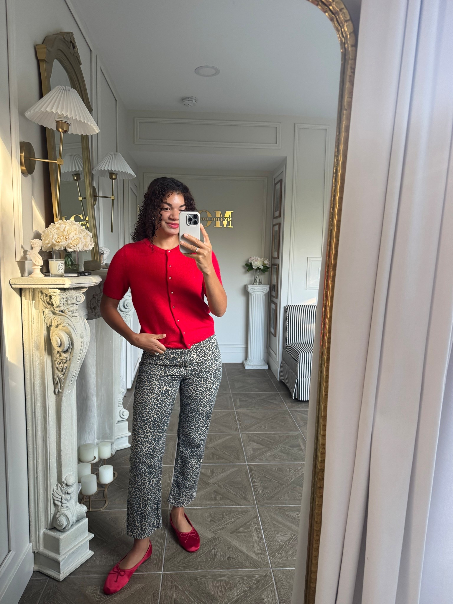 cute fall outfit to recreate: red cardigan sweater, leopard print jeans, red ballet flats 

#LTKFindsUnder100 #LTKStyleTip #LTKSeasonal