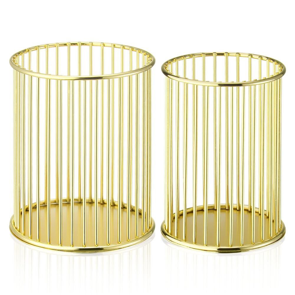 2 Pack Metal Pen Holder for Desk, Makeup Brushes Cup Holder, Utensil Holder, Home and Office Orga... | Amazon (US)