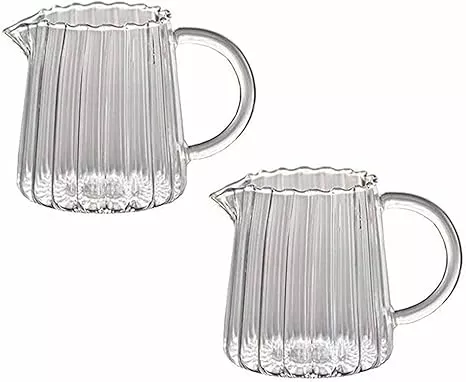 Elegant Wave Shaped Clear Glass Creamer Coffee Milk Creamer Pitcher/Serving  Pitcher/Sauce Pitcher/Milk Creamer Jug for Kitchen