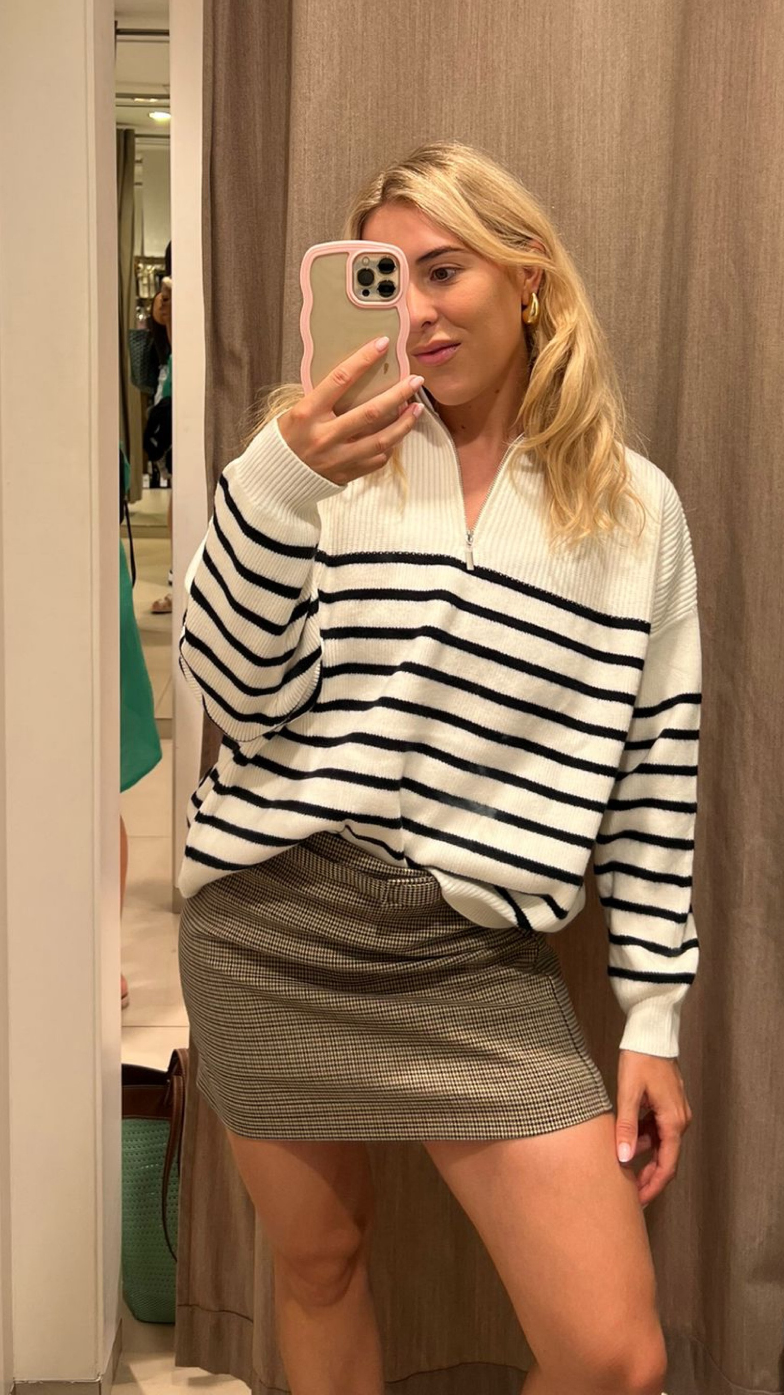 Amazon earrings bottega dupe - amazon phone case - mango zip up sweater - Mango skirt-  Skirt H&M 

#LTKSeasonal #LTKstyletip #LTKeurope