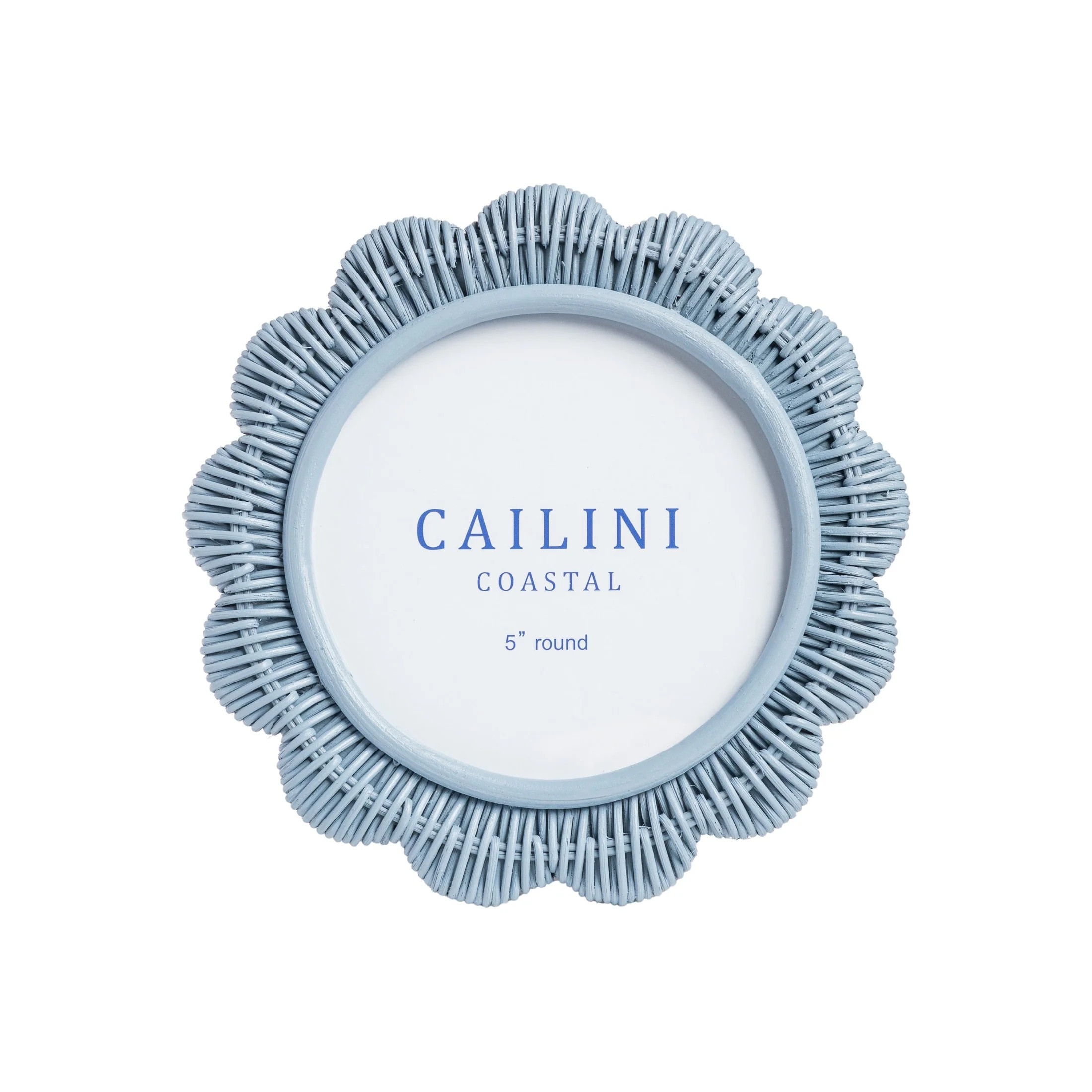 Surfside Scallop Rattan Round Photo Frame | Cailini Coastal