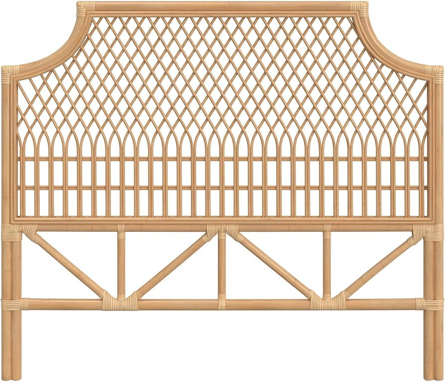 Kouboo Classic Weave Rattan Headboard for Full Size Bed Natural Boho Style with Intricate Weave a... | Amazon (US)