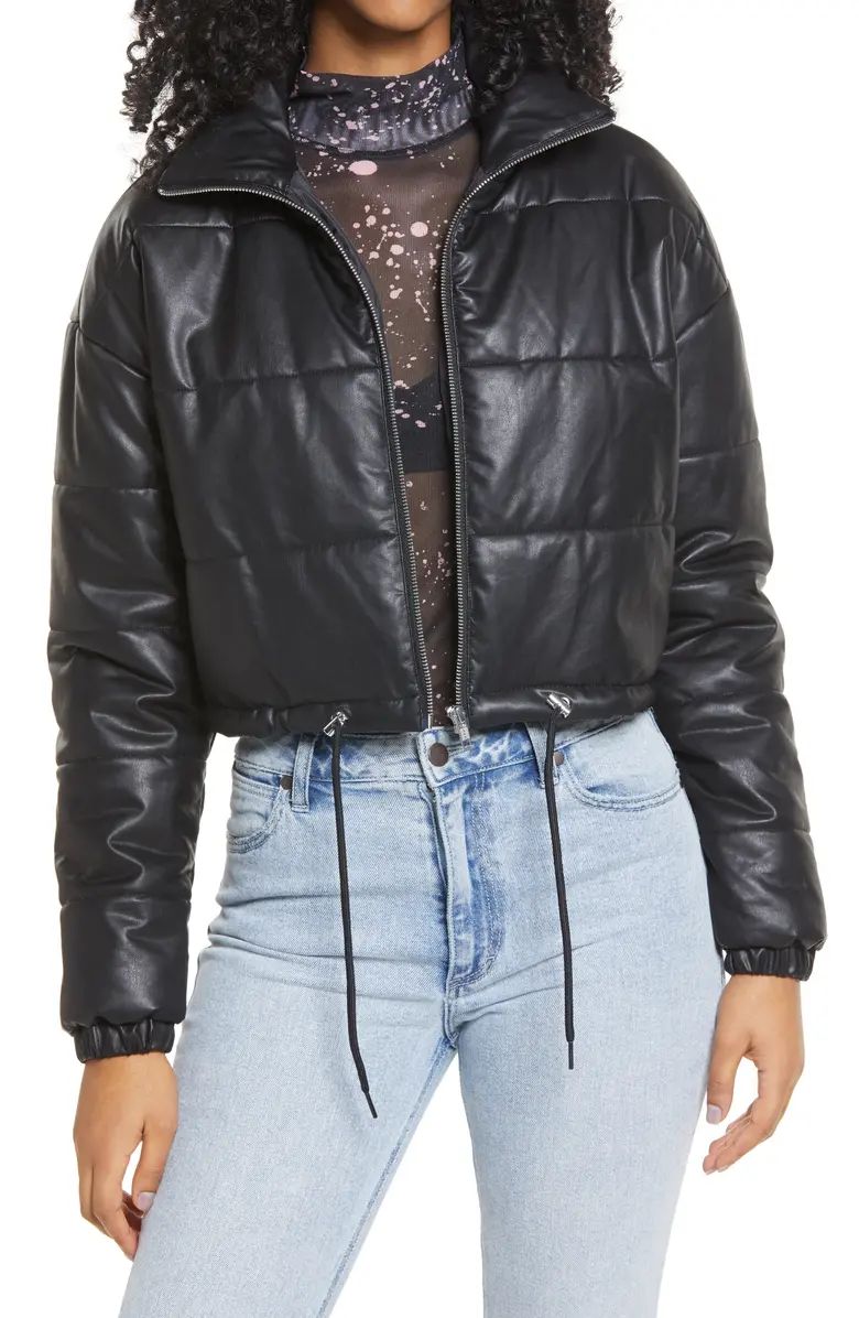 Faux Leather Puffer Jacket | Nordstrom