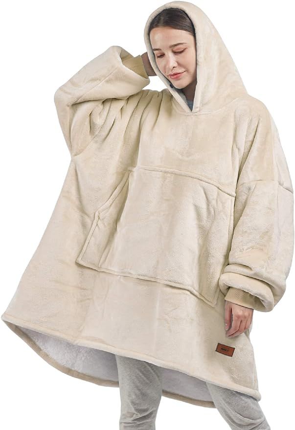 DEGREES OF COMFORT Original Sherpa Wearable Blanket Hoodie, Oversized Hooded Sweatshirt Blankets,... | Amazon (US)