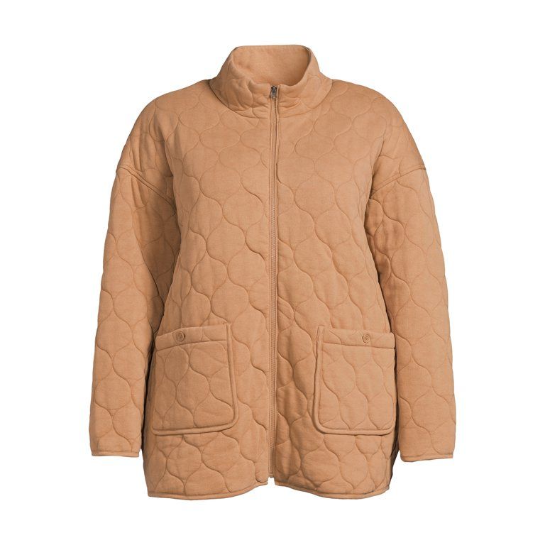 Time and Tru Women's and Plus Onion Quilted Boyfriend Jacket | Walmart (US)