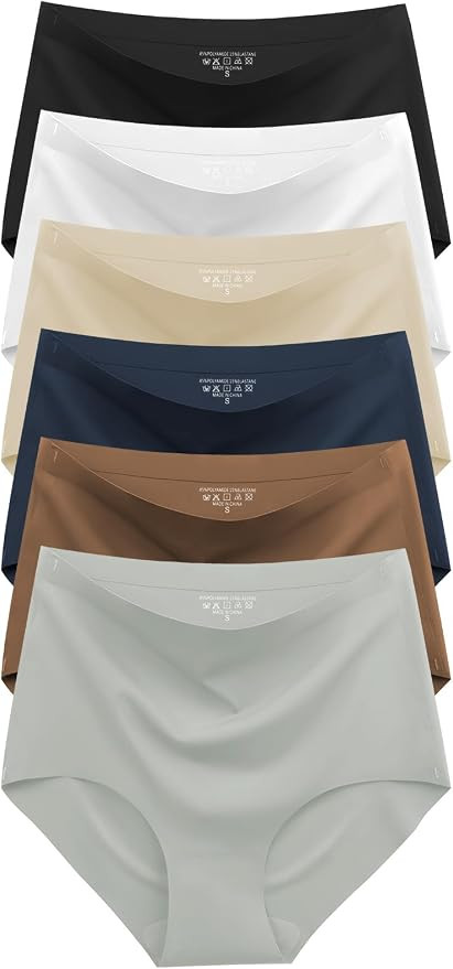 Cuweni Womens Underwear Seamless High Waisted Briefs Silky Stretch No Show Breathable Full Covera... | Amazon (US)