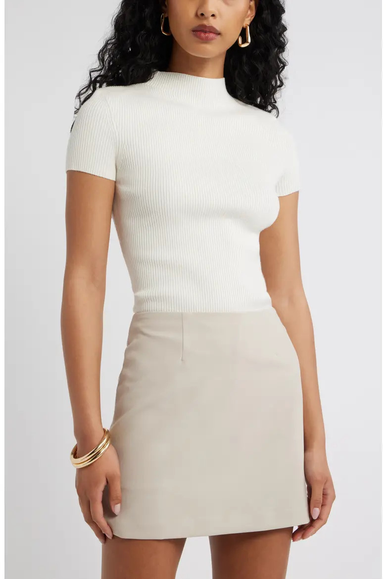 Rib Knit Mock Neck Sweater (Women) | Nordstrom | Nordstrom