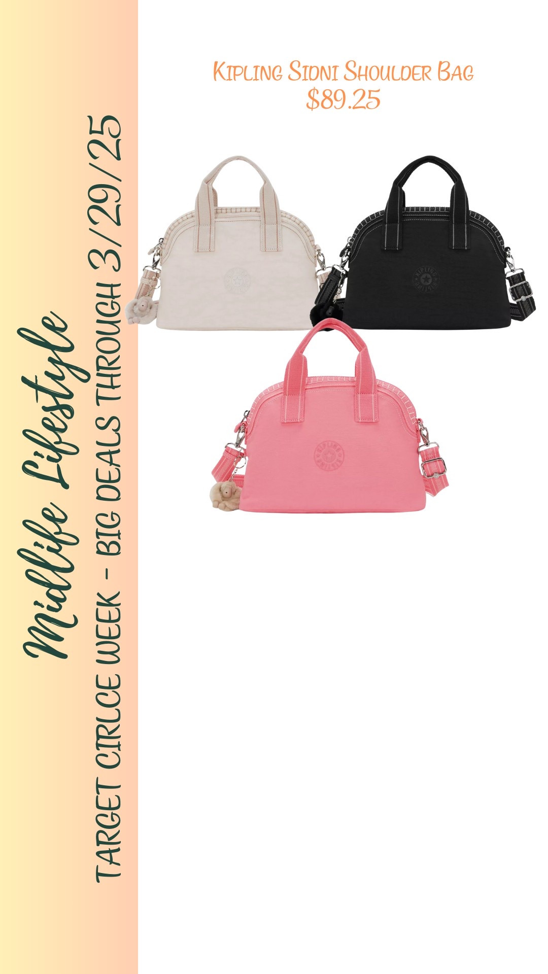 Carry your essentials in style with the Kipling Sidni Shoulder Bag – just $89.25! 

A perfect blend of function and fashion, shop now during Target Circle Week, now through 3/29/25. 

#TargetStyle #LTKSale #KiplingBag

#LTKItBag #LTKSaleAlert