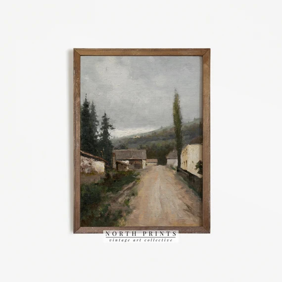 Vintage European Landscape Oil Painting  Digital Provincial | Etsy | Etsy (US)