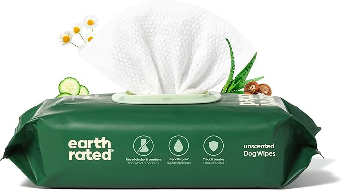 Earth Rated Pet Wipes for Dogs and Cats, Hypoallergenic, Cleaning and Hydrating, for Grooming Paw... | Amazon (US)