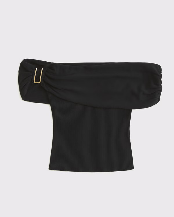 Hardware Off-The-Shoulder Sweater Top | Abercrombie & Fitch (US)
