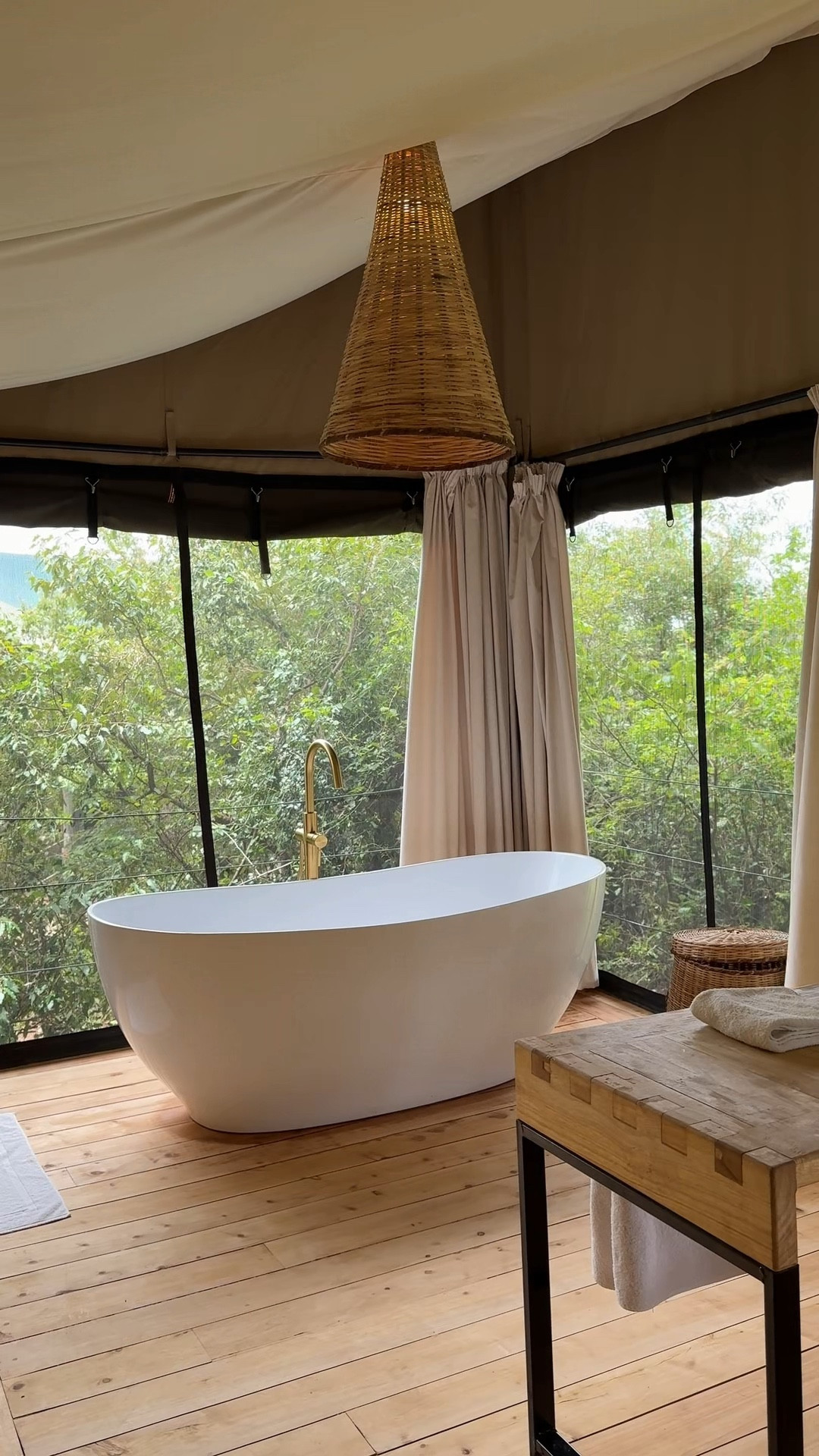 Camping… but make it glamping! 😍🏕️✨ A luxury tent stay in Africa with a soaking tub, endless views, and nature all around. 🛁 Truly unforgettable! Tent tour from my African safari — add this to your bucket list! 🦁 #glamping #africansafari #travelinspo #hoteltour 

#LTKTravel #LTKHome #LTKvlog