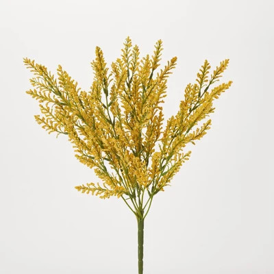 Golden Yellow Faux Astilbe Bush Stem Spring Summer Foliage Bouquet - 18" | Darby Creek Trading