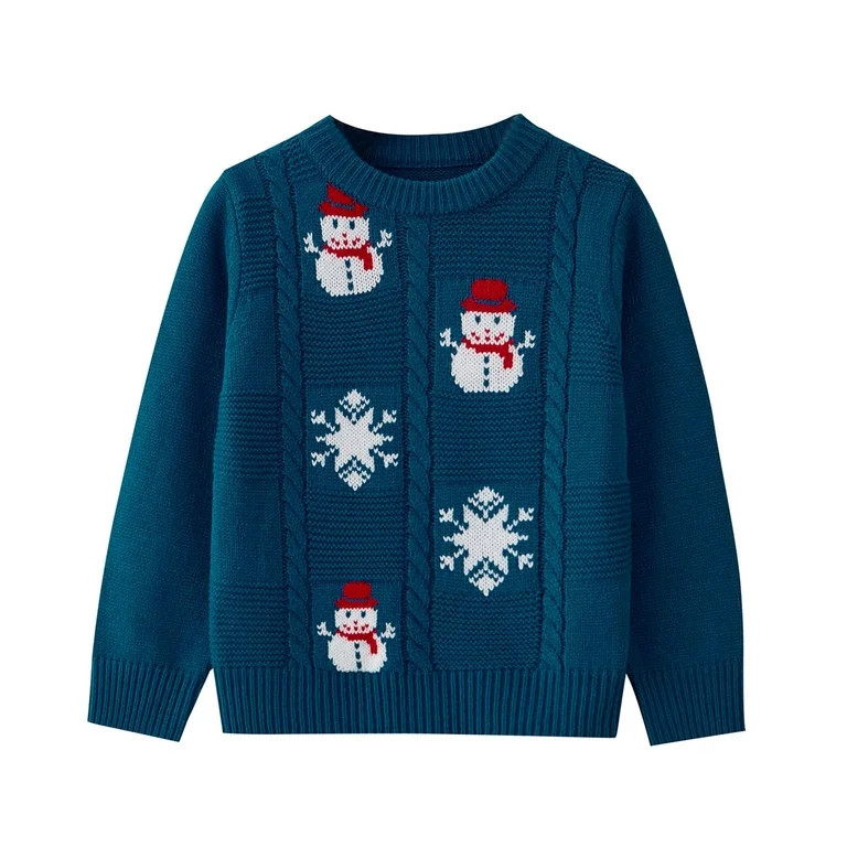 Actgleam Girls Christmas Sweaters Kids Winter Pullover Long Sleeve Knit Sweater Jumper Tops,Blue,... | Walmart (US)