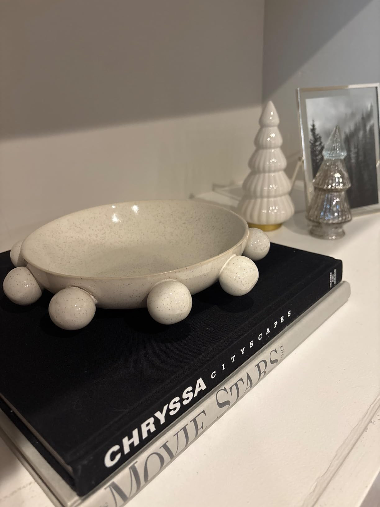 Bloomingville 9.75 Inches Stoneware Bowl with Orbs and Reactive Glaze, Black | Amazon (US)