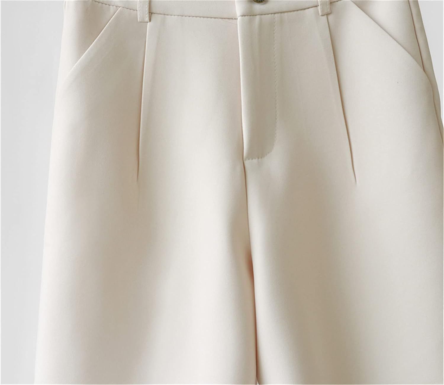 Jegsnoe Summer Women Casual Shorts Elastic Waist Knee Length Baggy Business Trouser | Amazon (US)