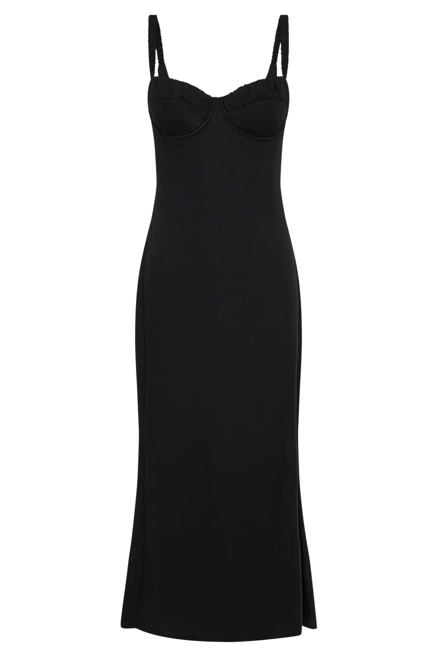 Constance Cupped Midi Dress - Black | MESHKI US