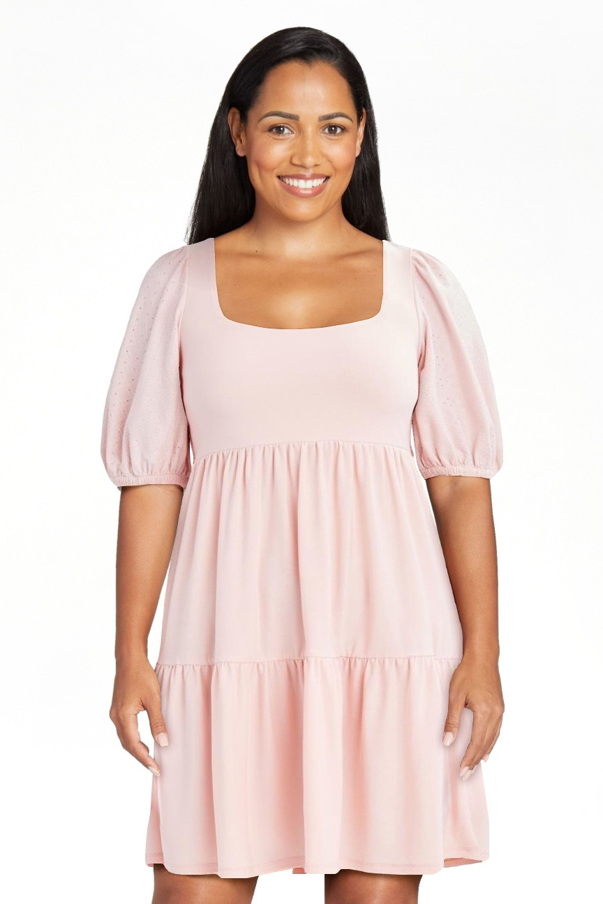 BCBG Paris Women's Knit Eyelet Sleeve Dress | Walmart (US)