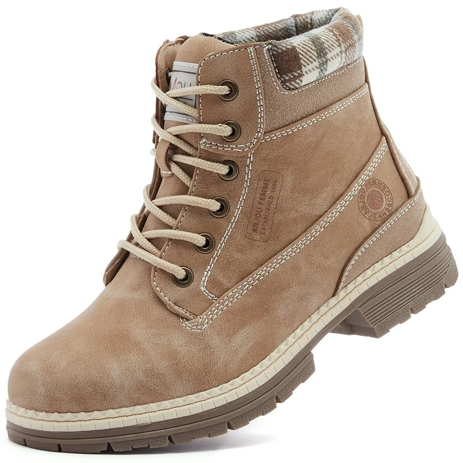 ANJOUFEMME Work Hiking Boots for Women Waterproof - Womens Outdoor Ankle Boots Lightweight Snow W... | Amazon (US)