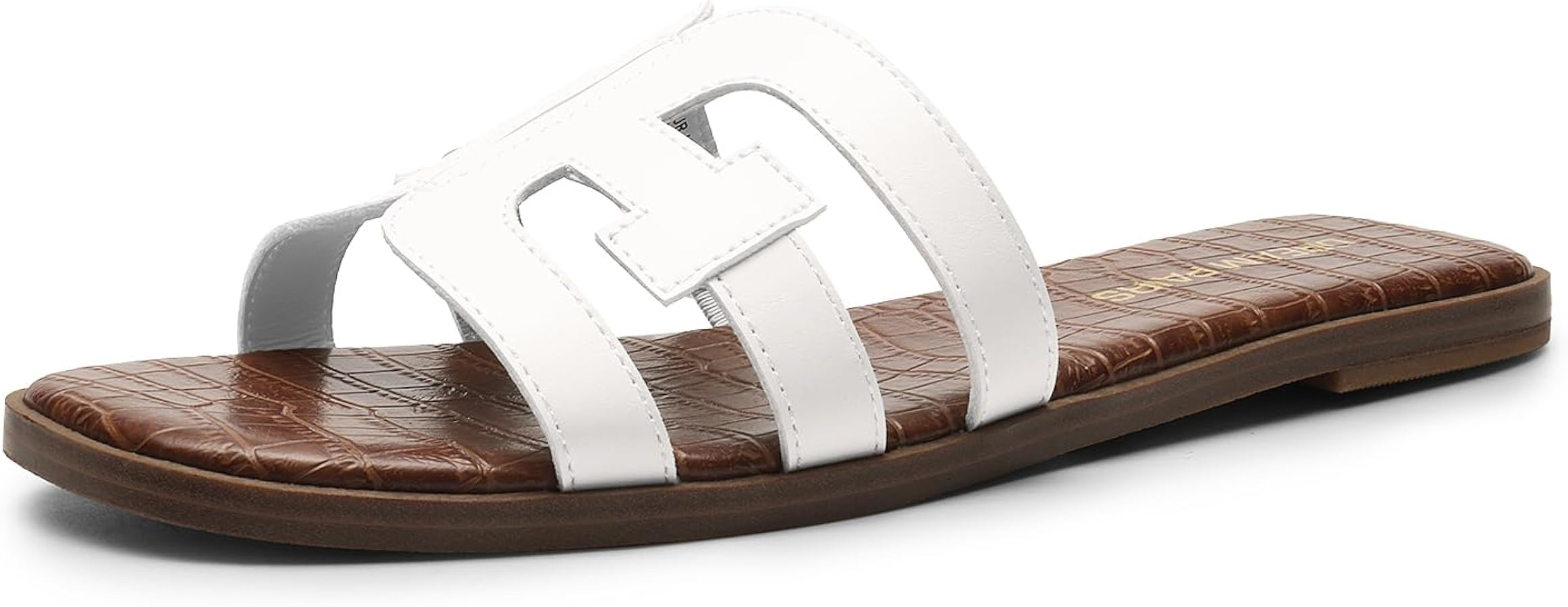 DREAM PAIRS Women's Slip-on Slides Open Toe Dressy Flat Slide Sandals Fashion Classic Summer Beac... | Amazon (US)