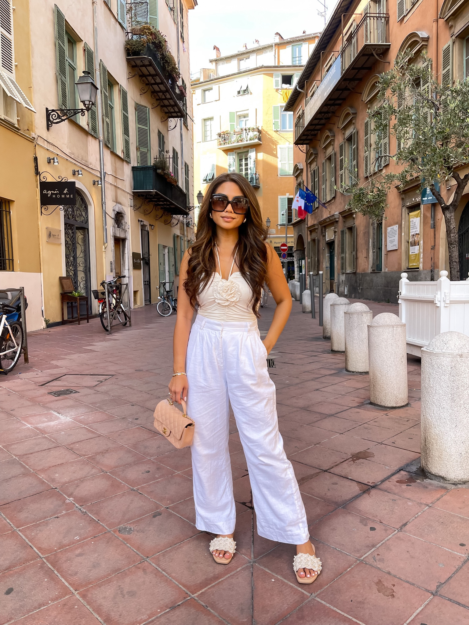Nice Outfit day 1 / south of France fashion / south of France outfits / wearing S in rosette bodysuit and XS short in linen pants 

#LTKunder100 #LTKeurope #LTKtravel