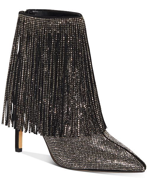 INC Women's Ismeria Fringe Bling Booties, Created For Macy's | Macys (US)